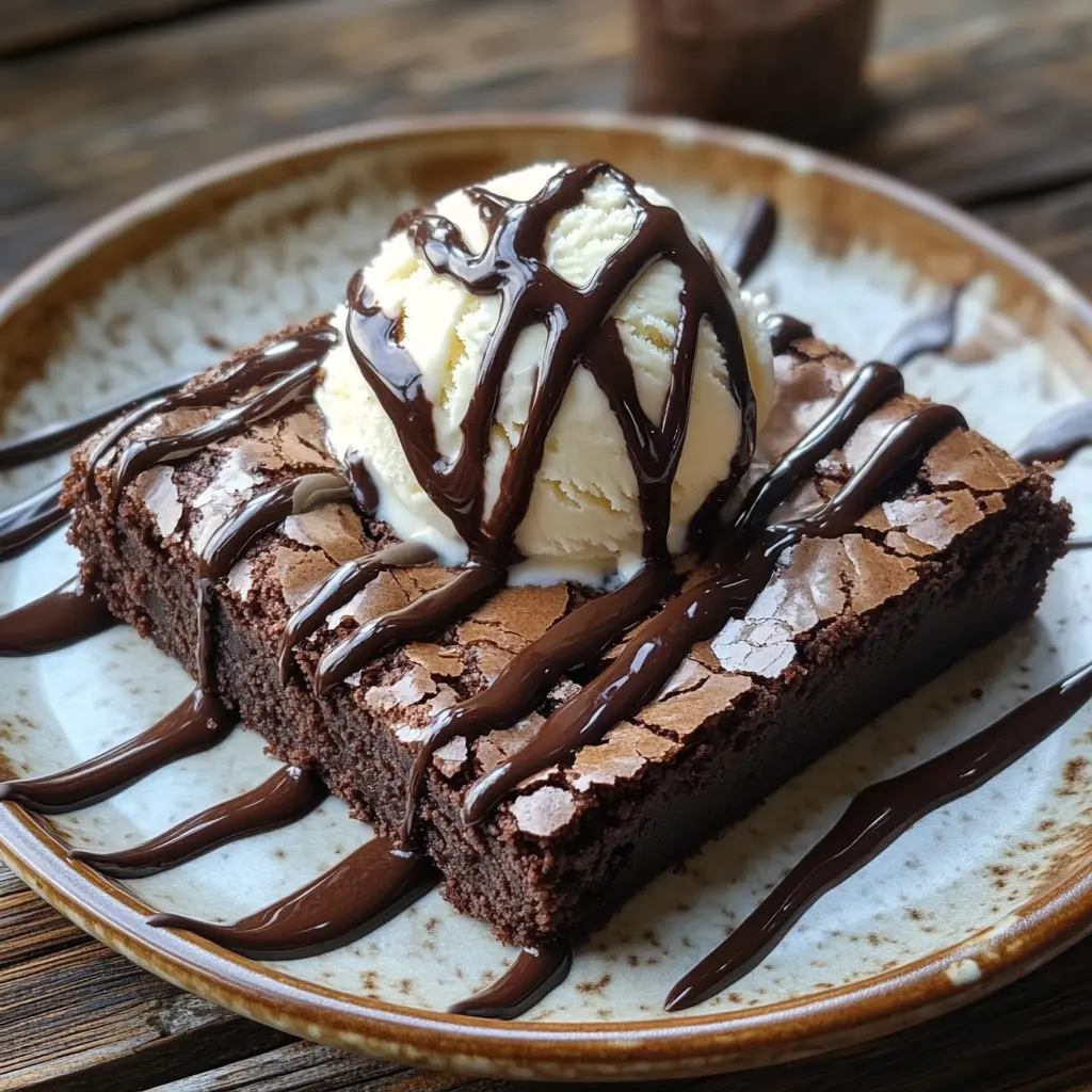 Keto cottage cheese brownies on a rustic wooden table.
